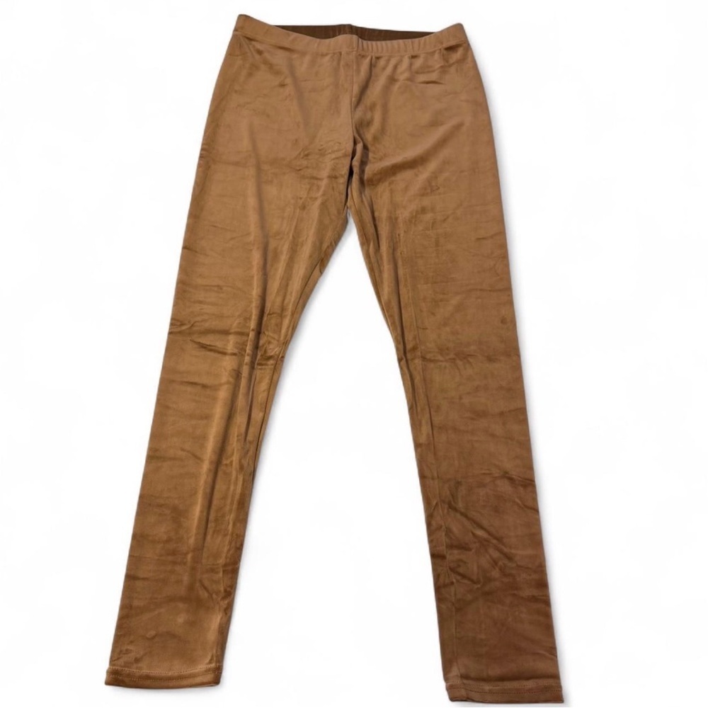 New Mix Velour Leggings Lot Of 2 Women’s 2X/3X Brown Tan Cozy Soft Comfy Relax - Picture 8 of 13
